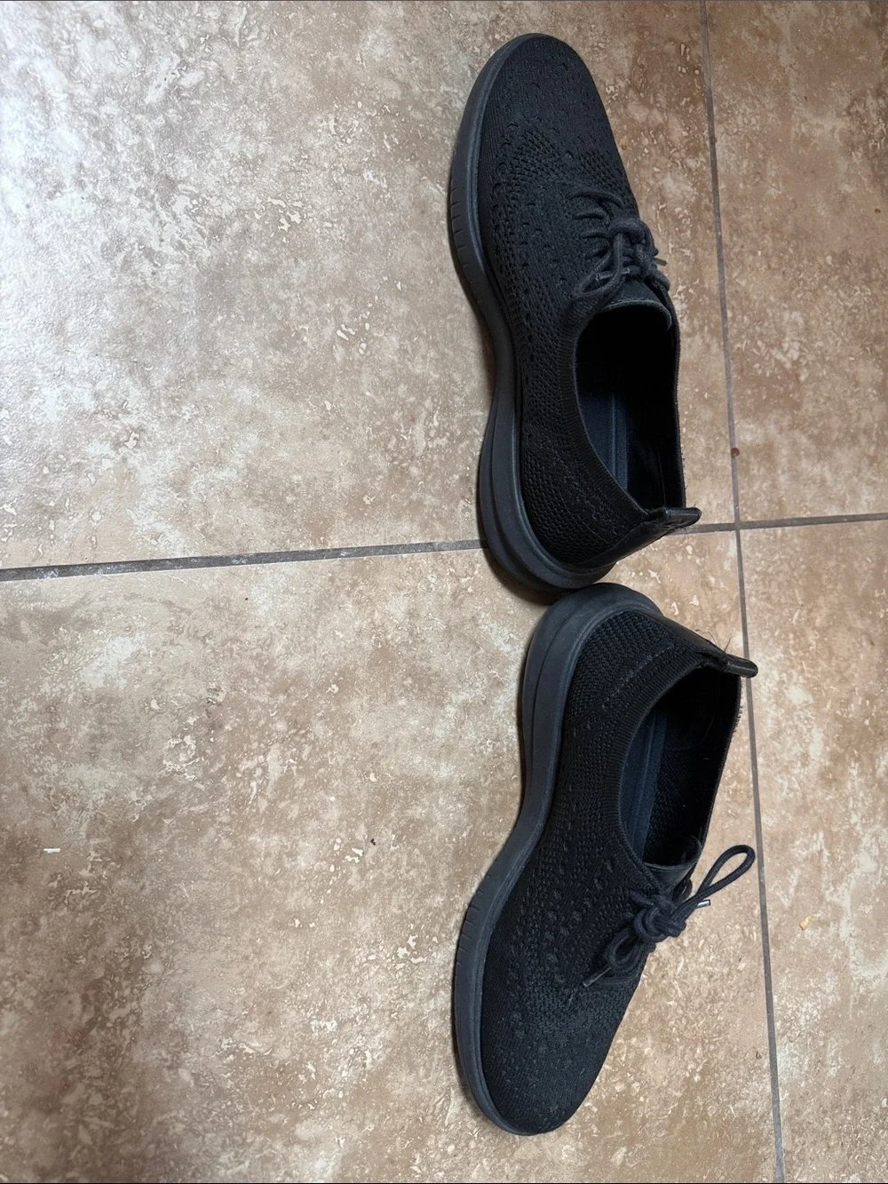 Cole Haan Black Knit Lace-Up Sneakers - Picture 2 of 5